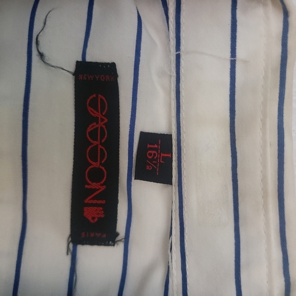 Sasson large white blue verticle stripe shirt - Picture 7 of 11